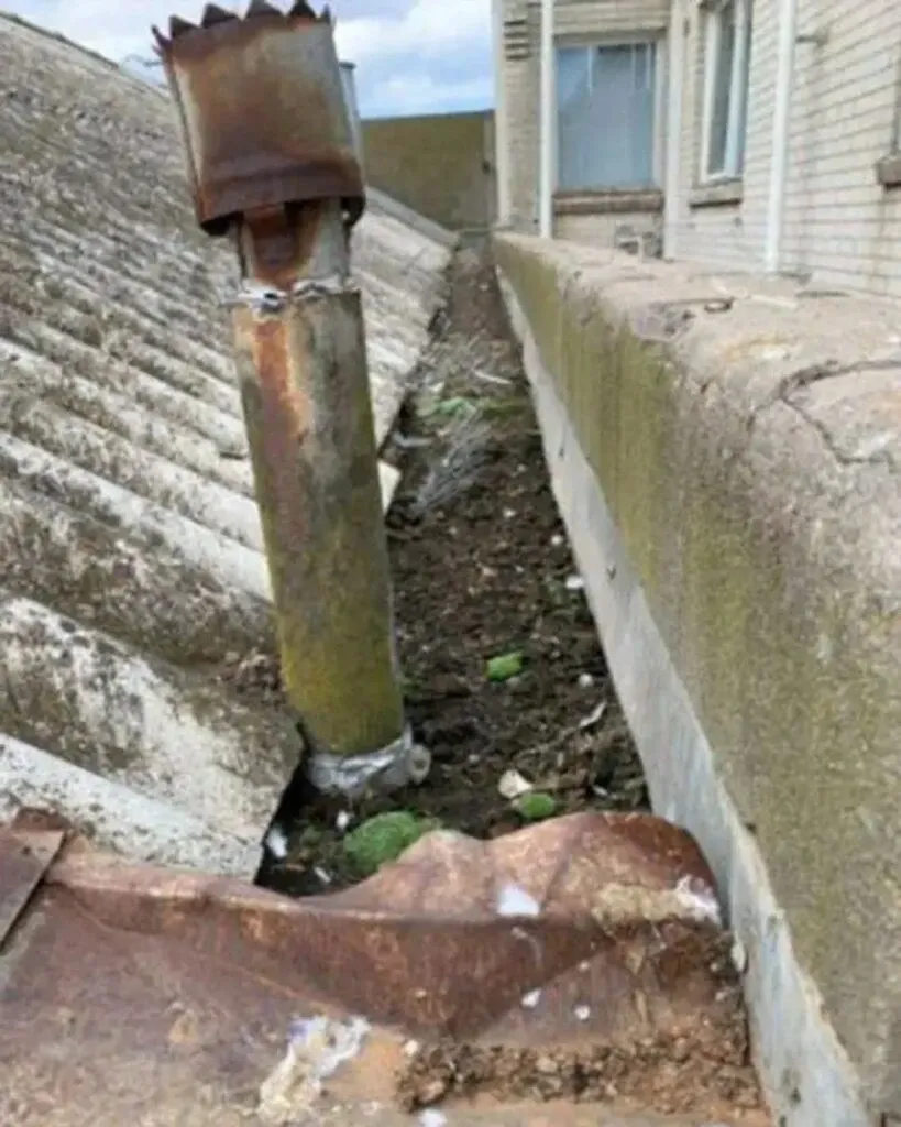 Complex Industrial Roof Plumbing Old